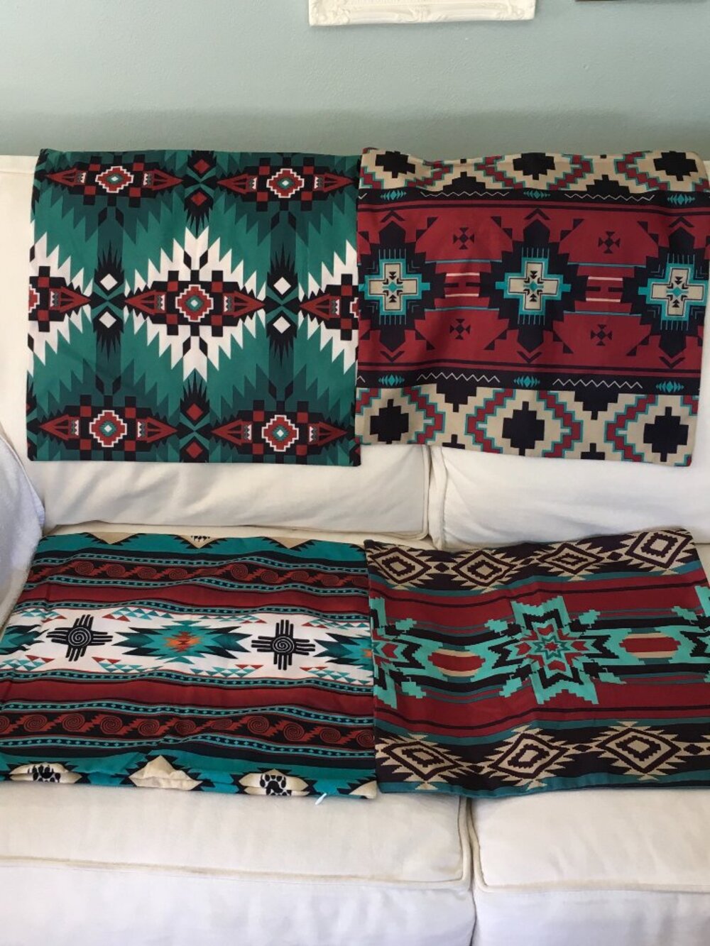 Western Native American 17x17 Pillow Shams NWOT
